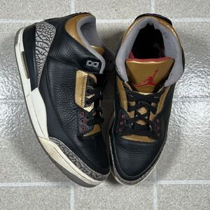 Air Jordan 3 Retro Black Cement Gold CK9246-067 Wmns Size 10.5/Mens 9